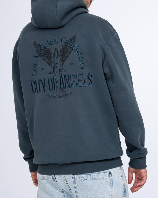 2t Blaine Tall Oversized Printed Hoodie (petrol blue)