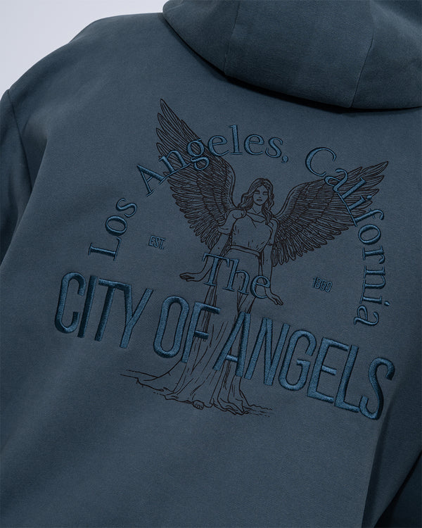 2t Blaine Tall Oversized Printed Hoodie (petrol blue)