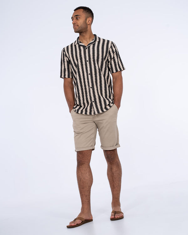 2t Brooks Tall Revere Crochet Shirt (black)