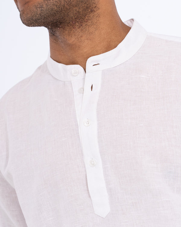 2t Cruz Tall Half Placket Linen Shirt (white)