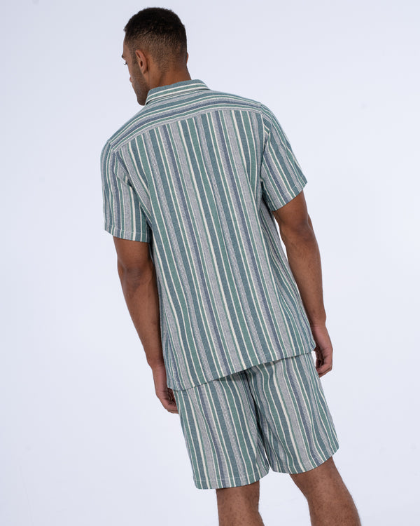 2t Greg Tall Short Sleeve Striped Shirt (green)