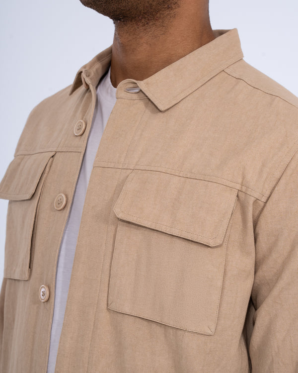 2t Linton Tall Cotton Harrington Shacket (stone)