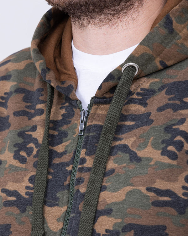 2t Reißverschluss Hoher Tarnfleck-Hoodie (Khaki)
