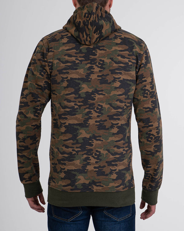 2t Reißverschluss Hoher Tarnfleck-Hoodie (Khaki)