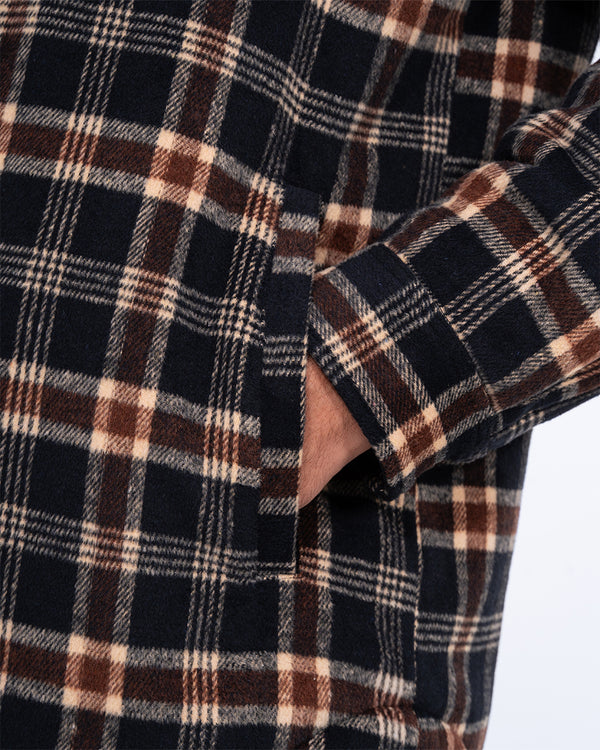 2t Cooper Tall Sherpa Lined Shacket (blue check)