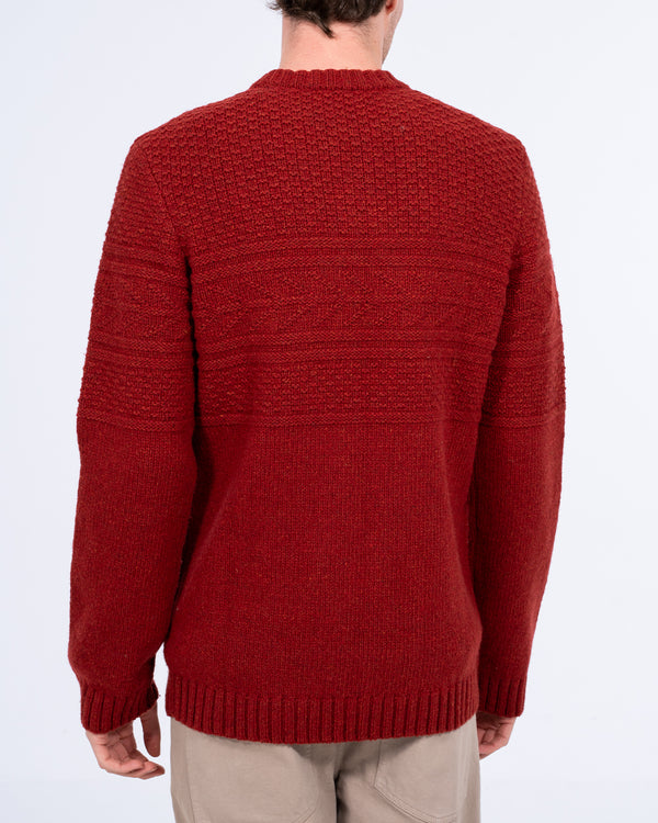 2t hoher Pullover aus Kabelstrick mit Lammwollmischung (rot)