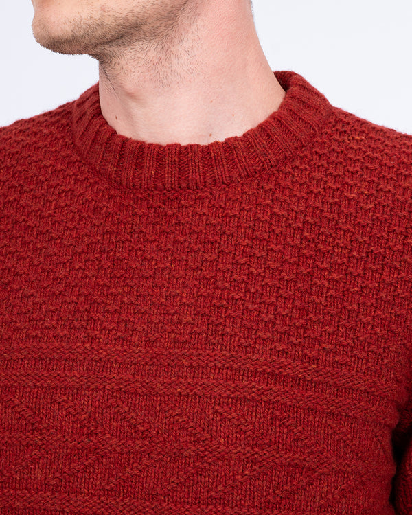 2t hoher Pullover aus Kabelstrick mit Lammwollmischung (rot)