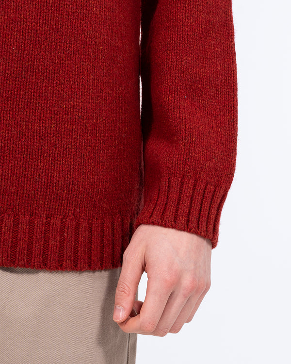 2t hoher Pullover aus Kabelstrick mit Lammwollmischung (rot)