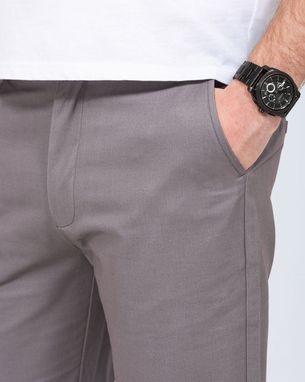 2t Alex Tall Slim Fit Chino Shorts (mid grey)