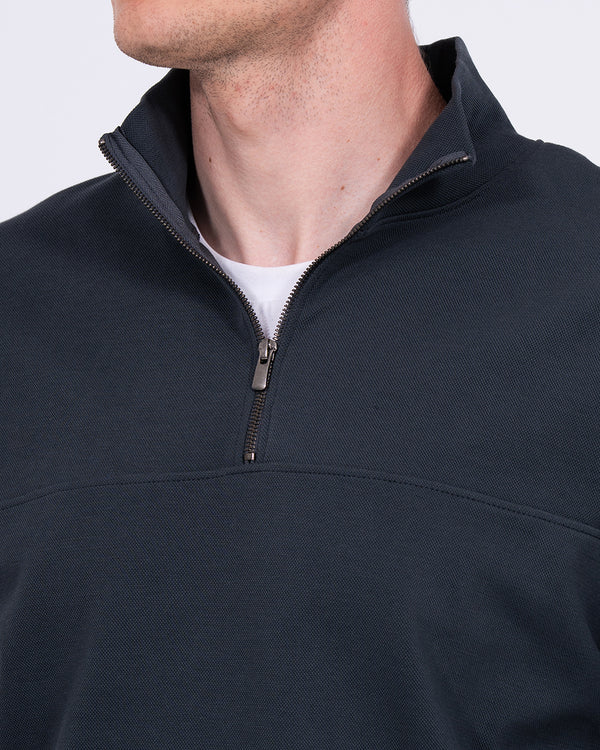 2t Loriston Tall Sweatshirt mit Viertel-Reißverschluss (carbon blue)