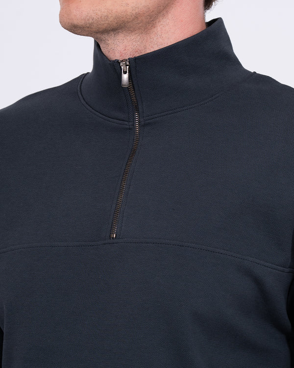 2t Loriston Tall Sweatshirt mit Viertel-Reißverschluss (carbon blue)