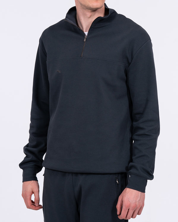 2t Loriston Tall Sweatshirt mit Viertel-Reißverschluss (carbon blue)