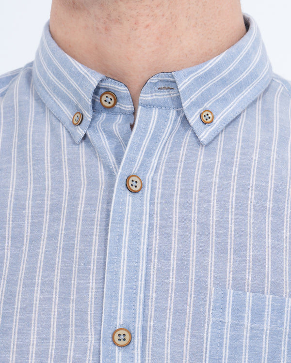 2t Tall Short Sleeve Linen Blend Shirt (sky)