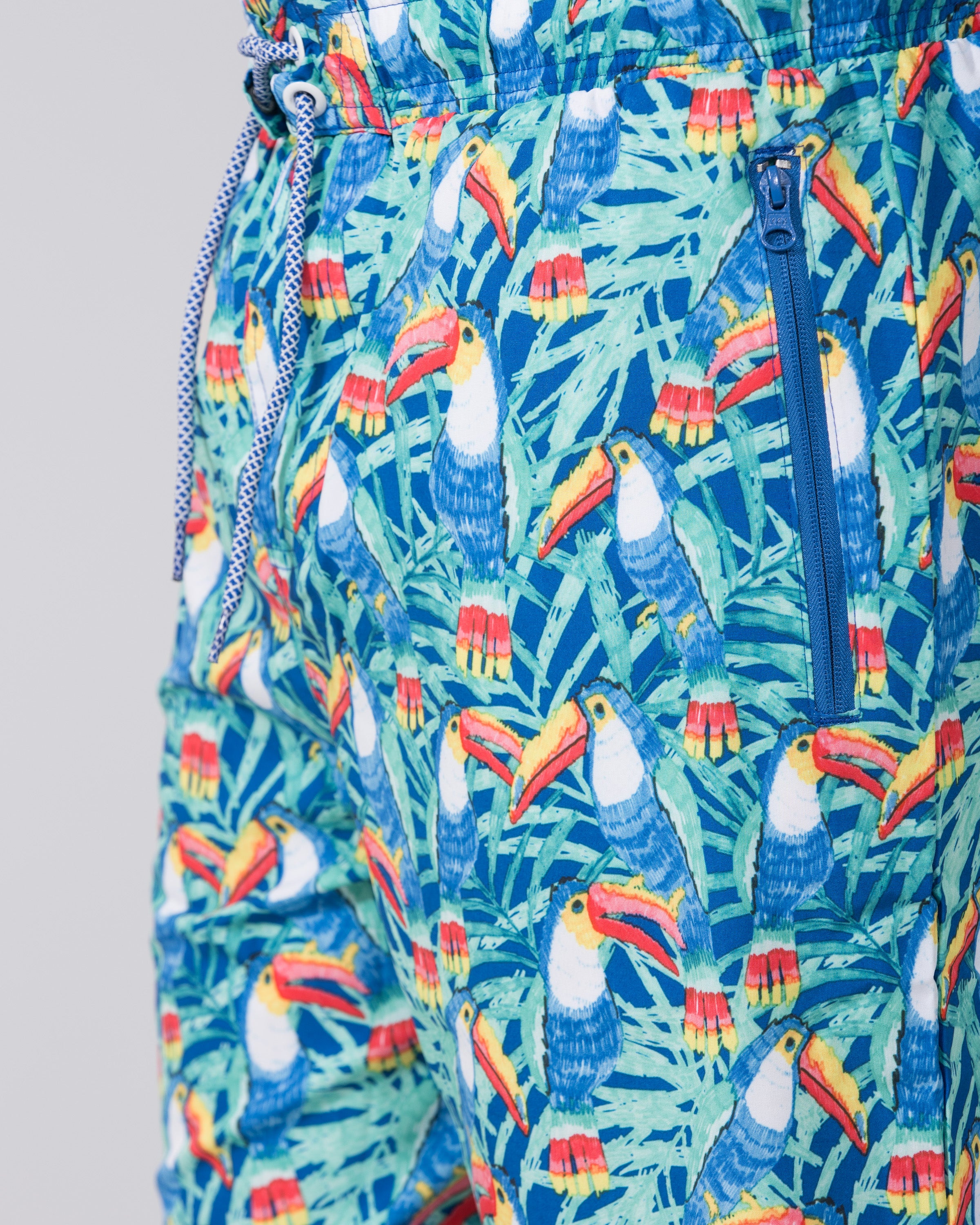 2t Tall Parrot Print Swim Shorts (blue)