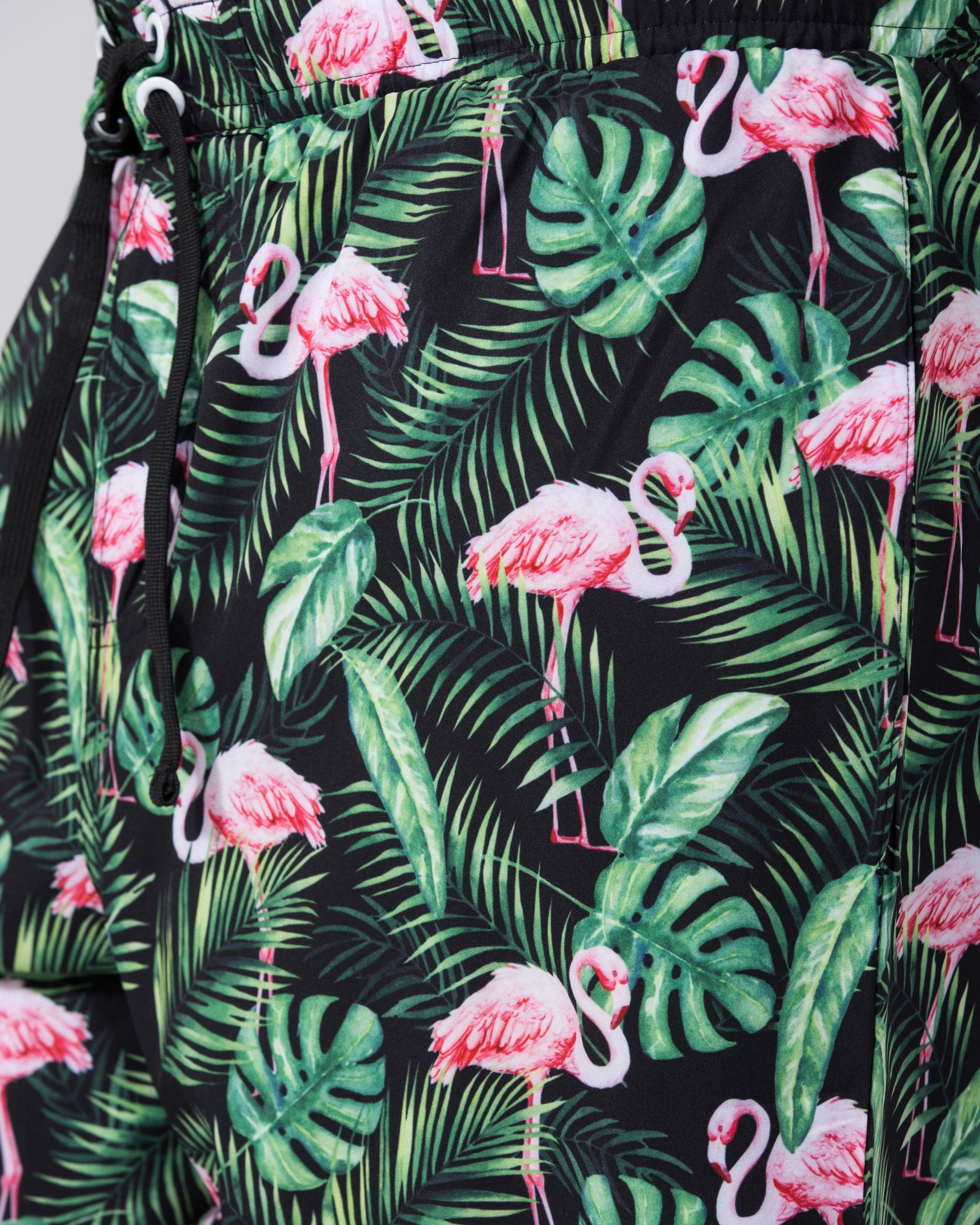 2t Tall Flamingo Print Swim Shorts (black)