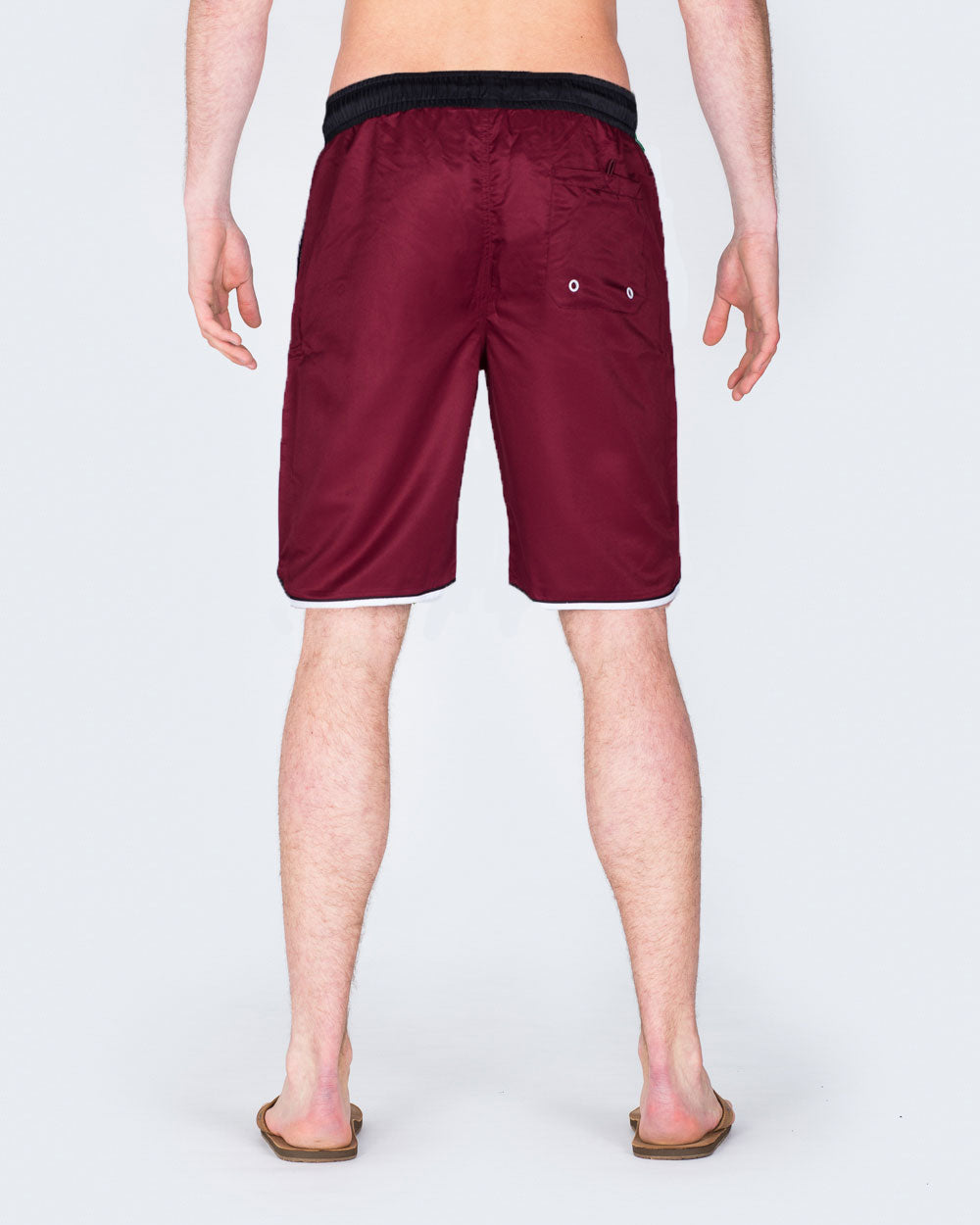 2t Tall Striped Swim Shorts (burgundy)