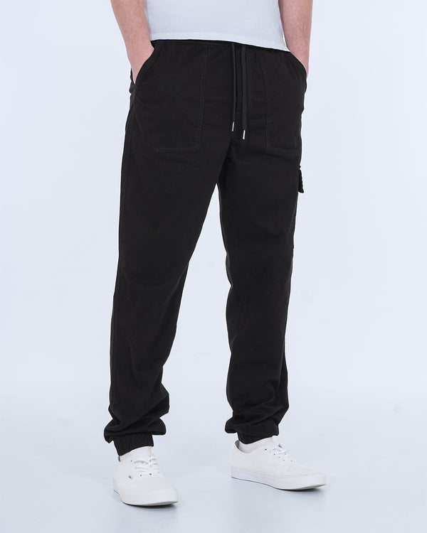 2t Jayden Regular Fit Tall Utility Cargo Trousers (black)