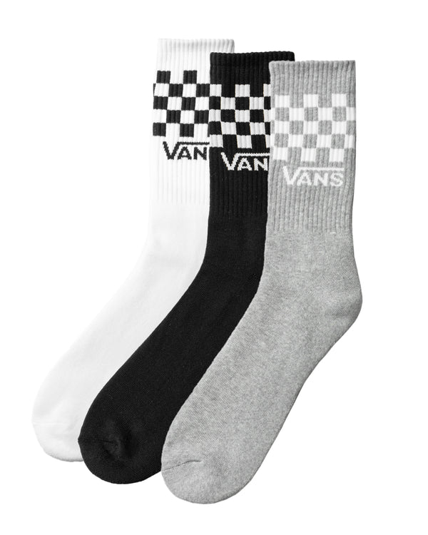 Vans Classic Crew Socks 3 Pairs (checkerboard black/white)