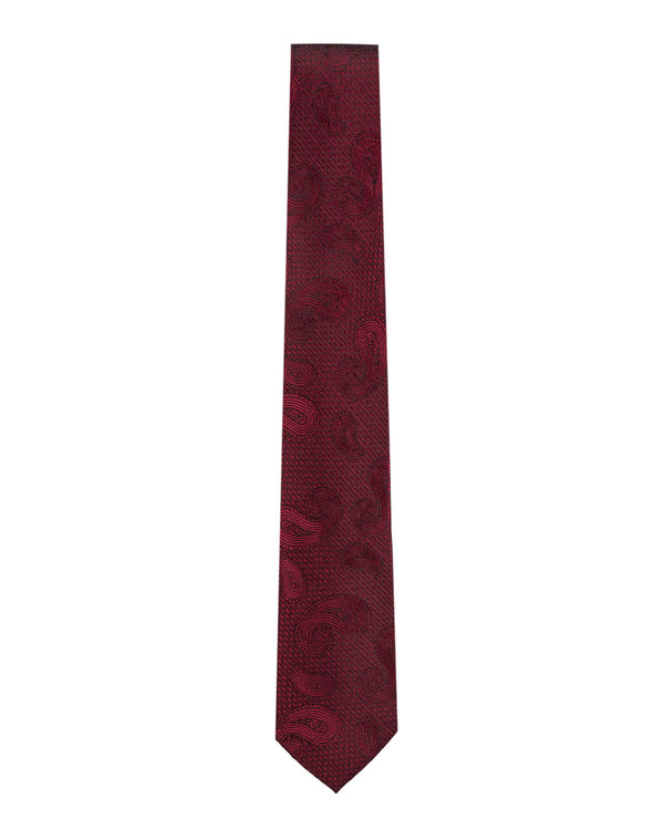 Knightsbridge Extra Long Paisley Tie Set (burgundy)