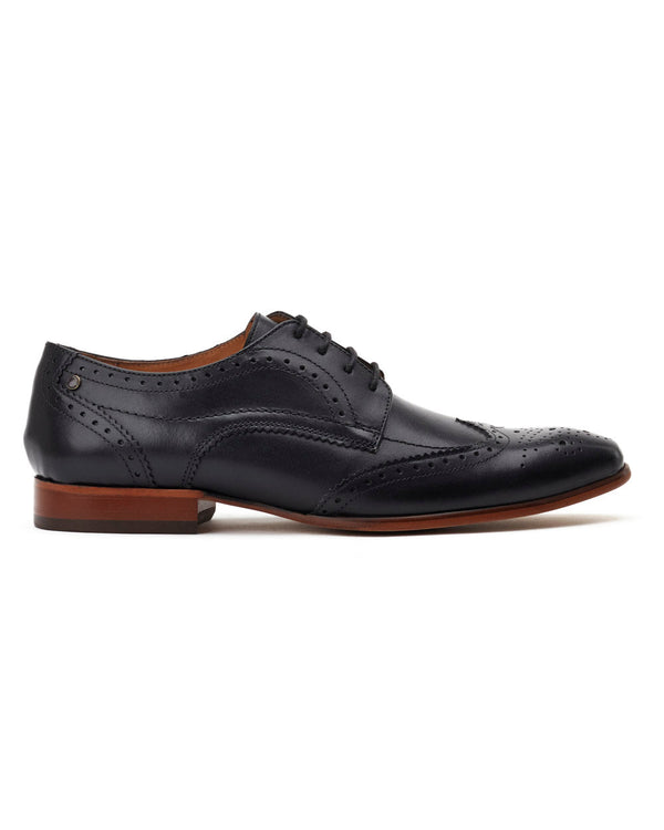 Base London Barbera Schnür-Brogue-Schuhe (schwarz)