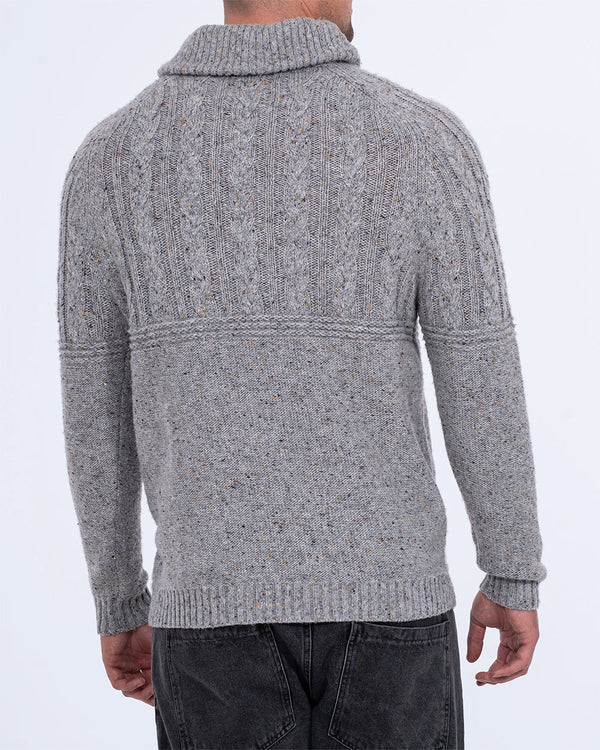 2t Connall Tall Cable Knit Jumper (grey)