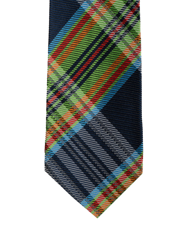Knightsbridge Extra Long Checked Tie (multi)