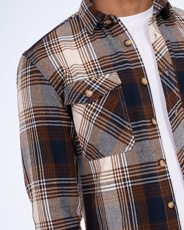 2t Caleb Tall Checked Shacket (camel)