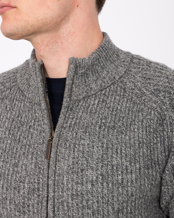 2t Tall Full Zip Up Cardigan (grey marl)