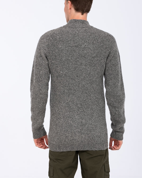 2t Tall Full Zip Up Cardigan (grey marl)