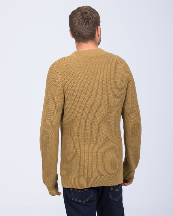 2t Patrick Tall Fisherman Rib Cardigan (camel)