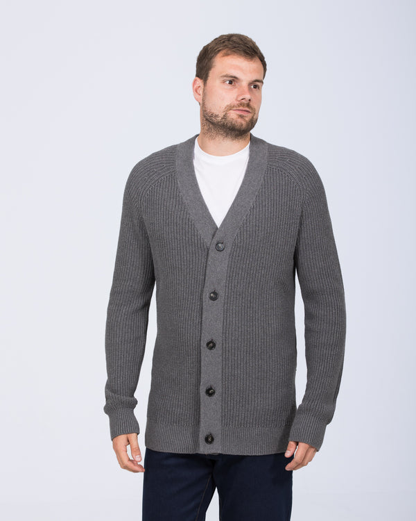 2t Patrick Tall Fisherman Rib Cardigan (charcoal)