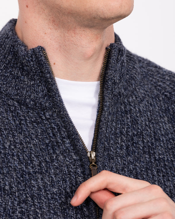 2t Tall Full Zip Up Cardigan (blue marl)