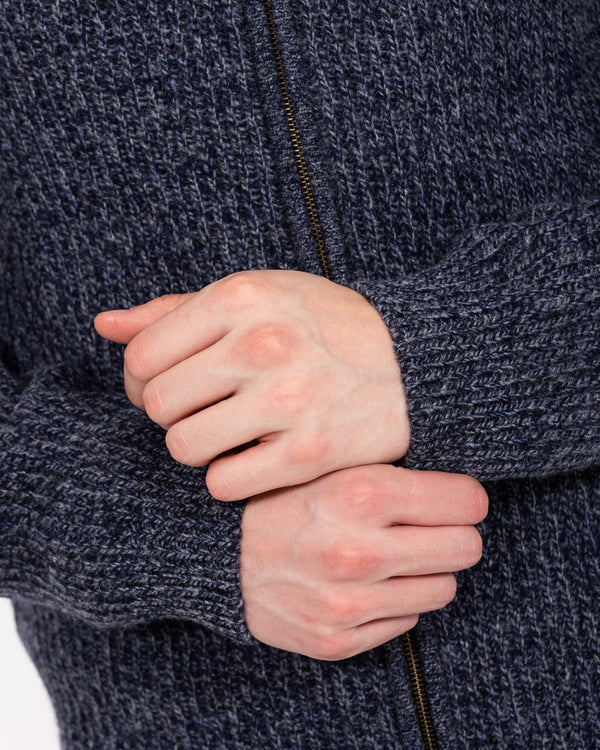 2t Tall Full Zip Up Cardigan (blue marl)