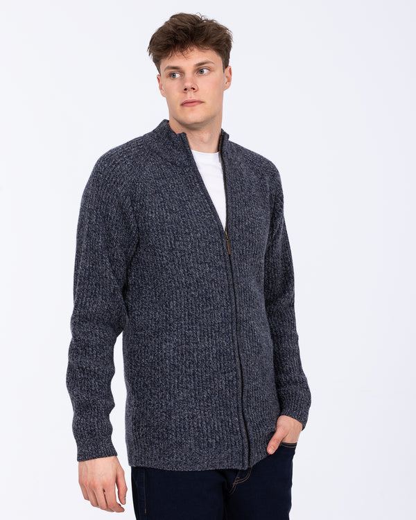 2t Tall Full Zip Up Cardigan (blue marl)