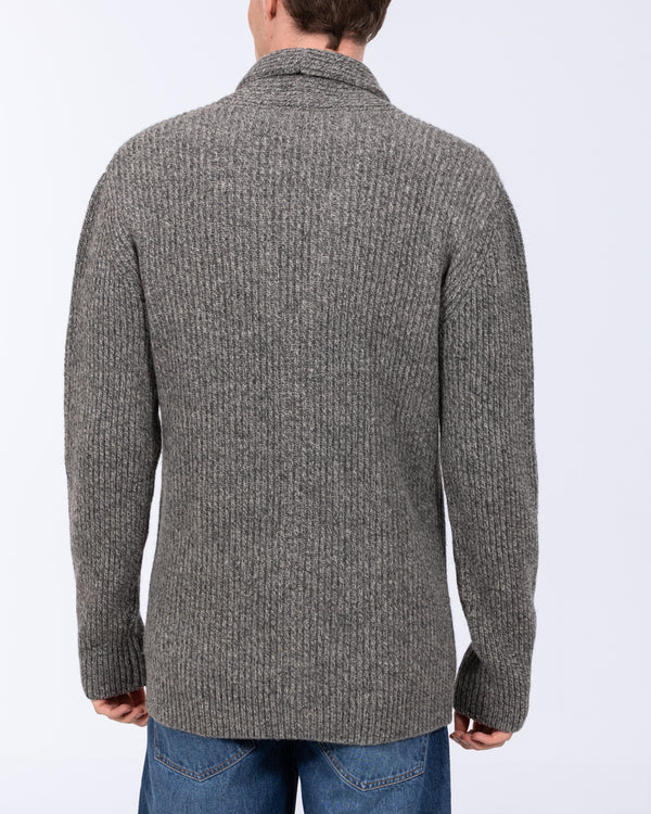 2t Tall Pure Wool Shawl Collar Cardigan (grey marl)