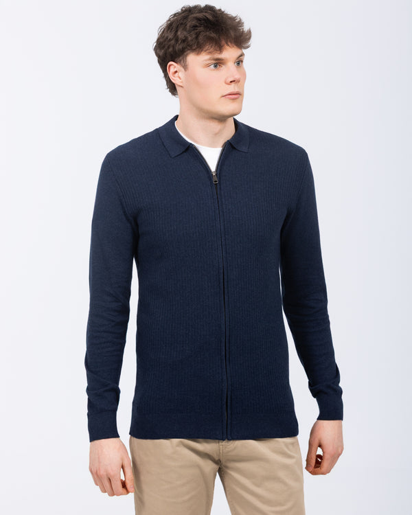 2t hoher Reißverschluss-Cardigan (marineblau)