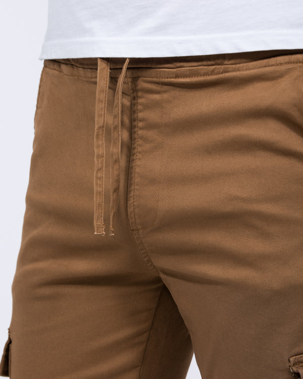 2t Dean Slim Fit Tall Stretch Cargo Trousers (tan)