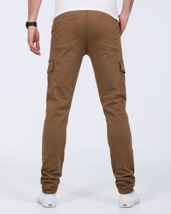 2t Dean Slim Fit Tall Stretch Cargo Trousers (tan)