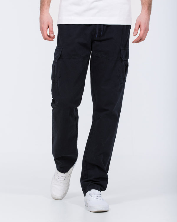 2t Shane Tall Regular Fit Ripstop Cargo Trousers (navy)