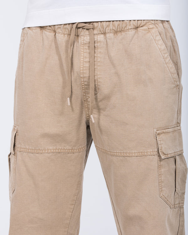2t Shane Tall Regular Fit Ripstop Cargo Trousers (stone)