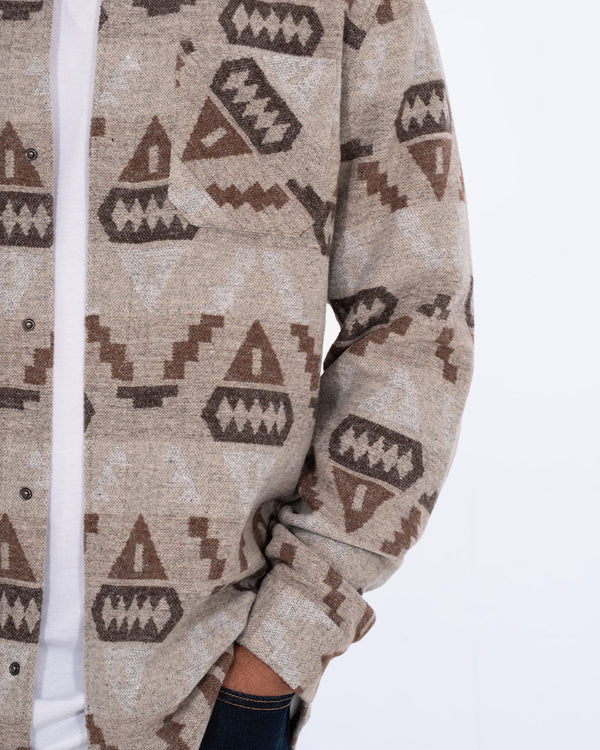 2t Cohen Tall Shacket (brown aztec)