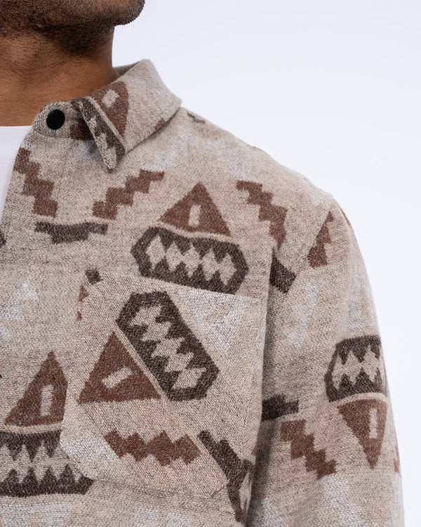 2t Cohen Tall Shacket (brown aztec)