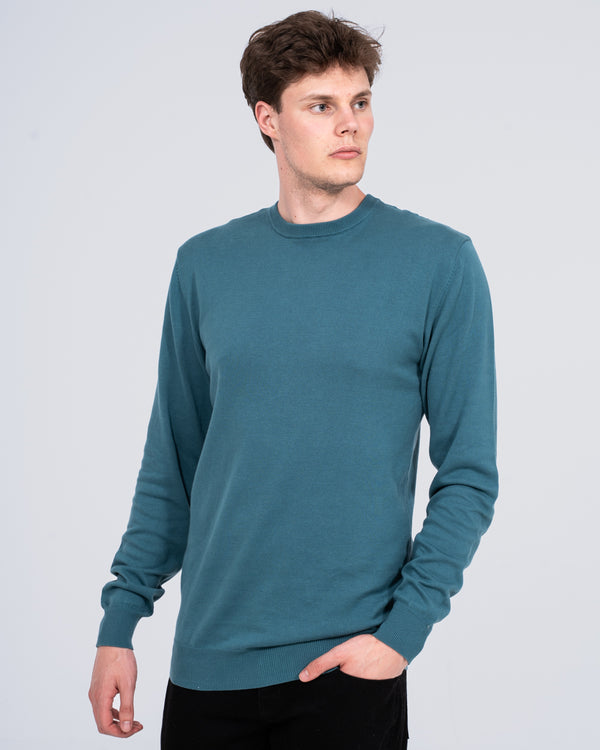 2t Austin Tall Cotton Crew Neck Jumper (light teal)