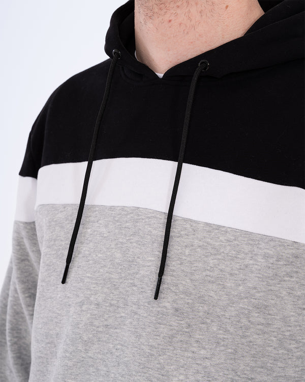 2t Riley Striped Pullover Tall Hoodie (grey/white/black)