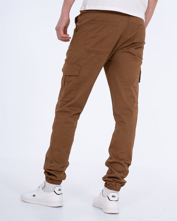 2t Dean Slim Fit Tall Stretch Cargo Trousers (tan)