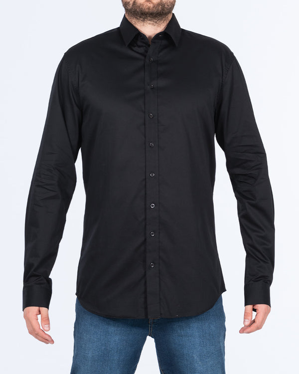 2t Regular Fit Extra Tall Formal Shirt (black)