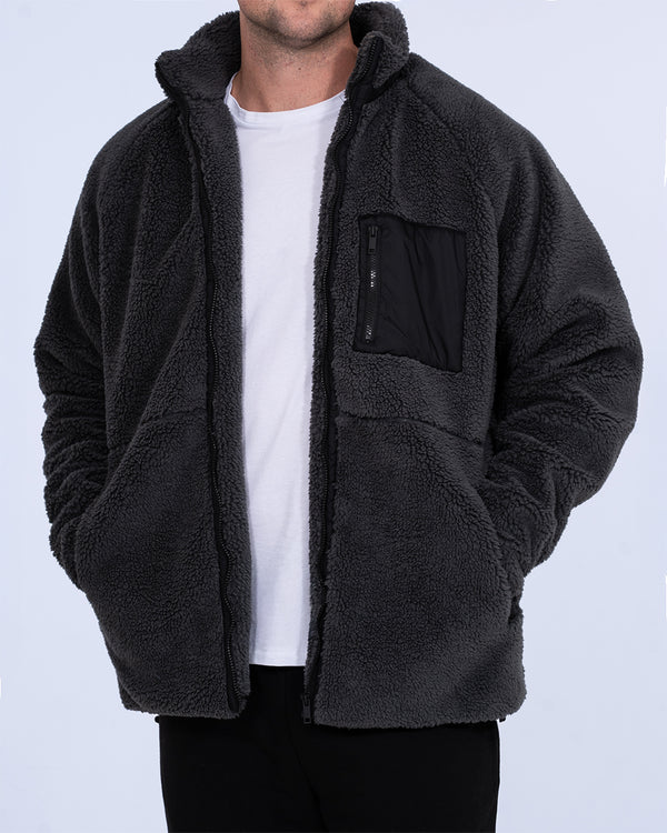 2t Eric Zip Up Tall Fleece Jacket (charcoal)