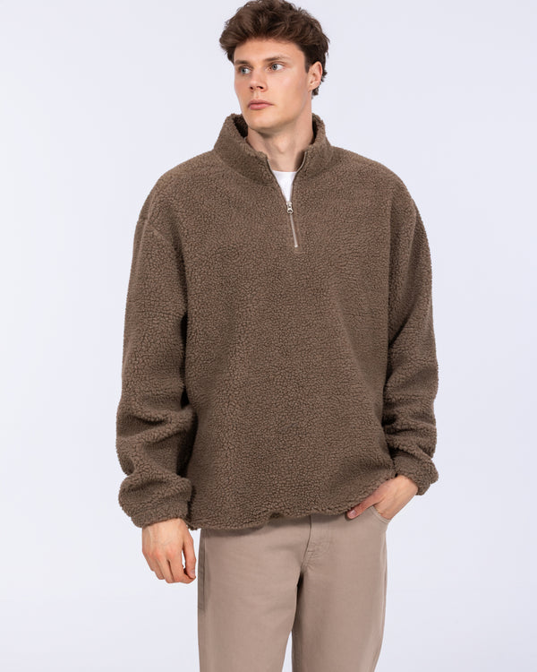 2t Roslin Tall-fleece met kwart rits (middelbruin)