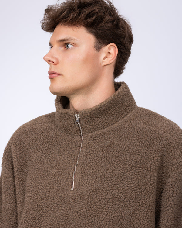 2t Roslin Tall-fleece met kwart rits (middelbruin)