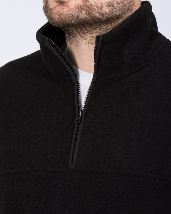 2t Asher Tall Quarter Zip Fleece (black)